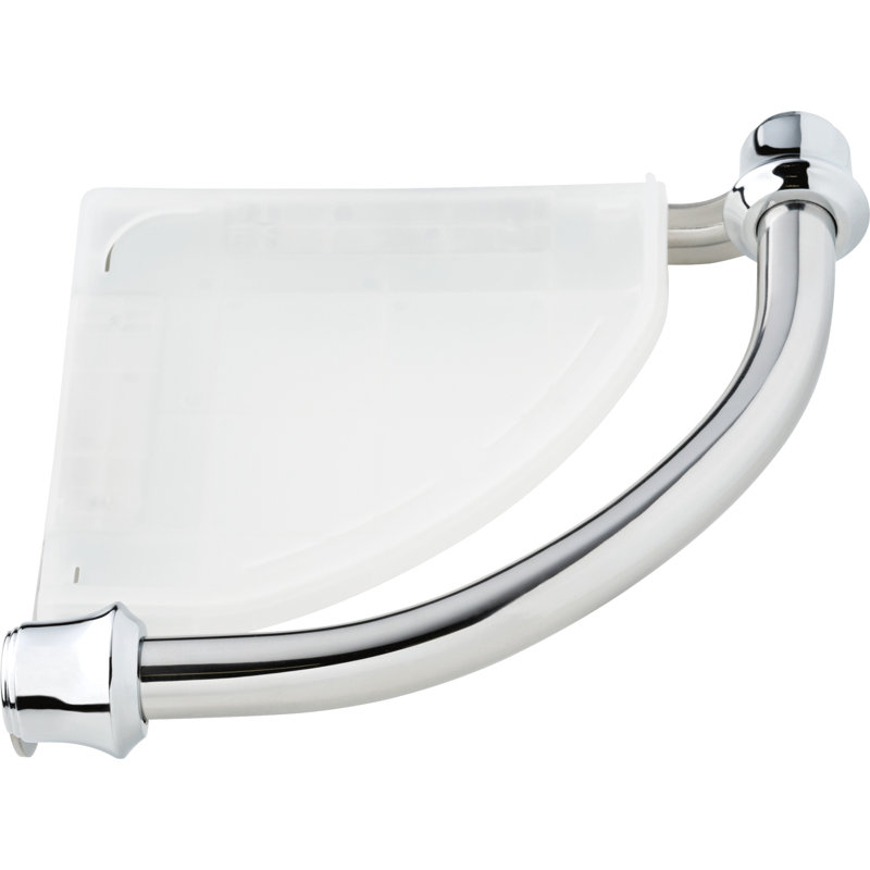 Barre d'appui de baignoire avec tablette d'angle, Chrome