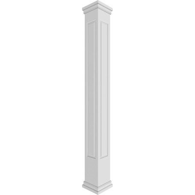 Ensemble de colonne surélevée carrée classique non-effilée en PVC Craftsman, Mission Capital et Mission Base