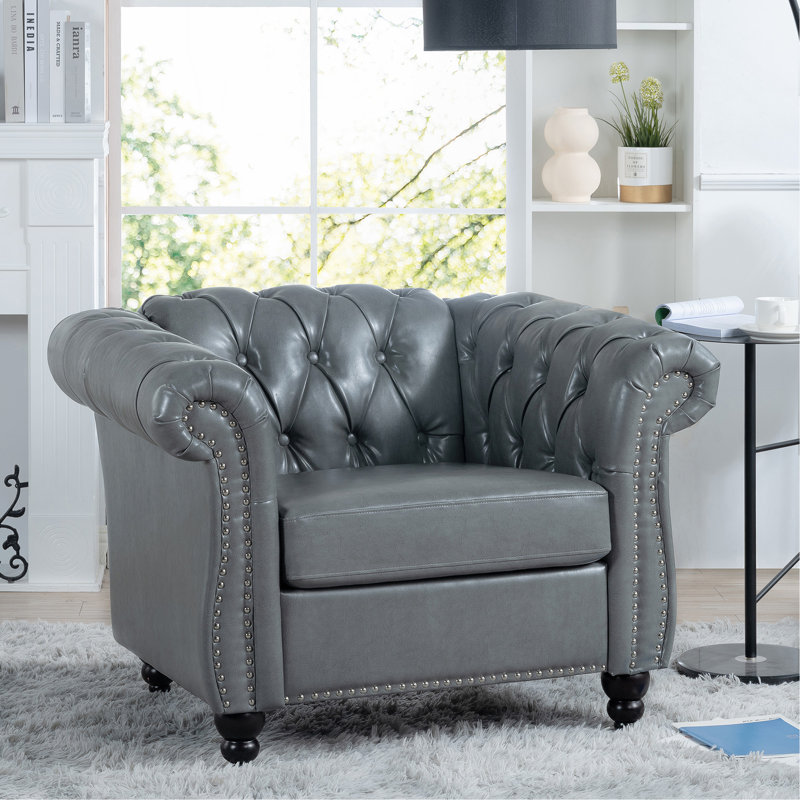 1 Seater Sofa For Living Room, Grey