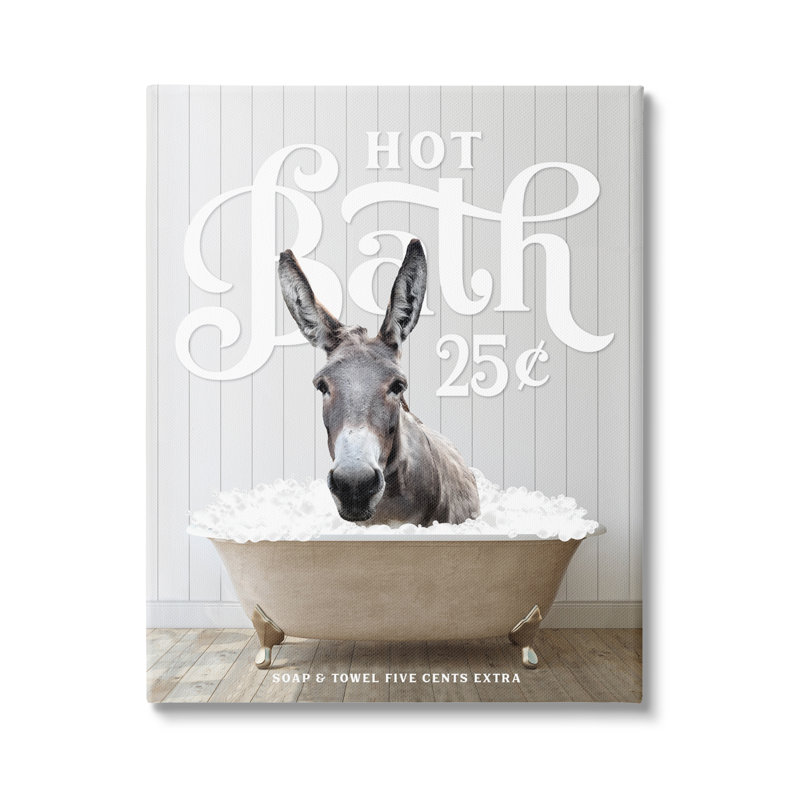 «August Bathroom®», un âne de salle de bain rétro encadré de giclée par lettré et doublé, H 40 po x l 30 po x P 1,5 po