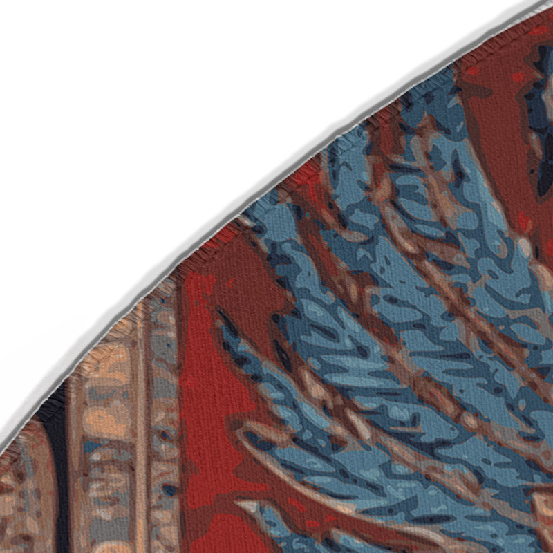 Tapis d'intérieur et d'extérieur brun Persian, Rond 5 pi