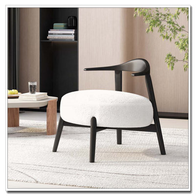 Birch Wood Frame Accent Chair