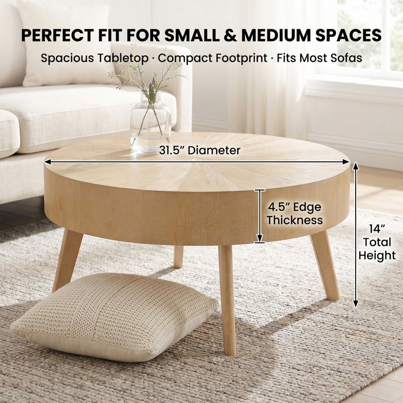 Table basse Jodeane, En bois