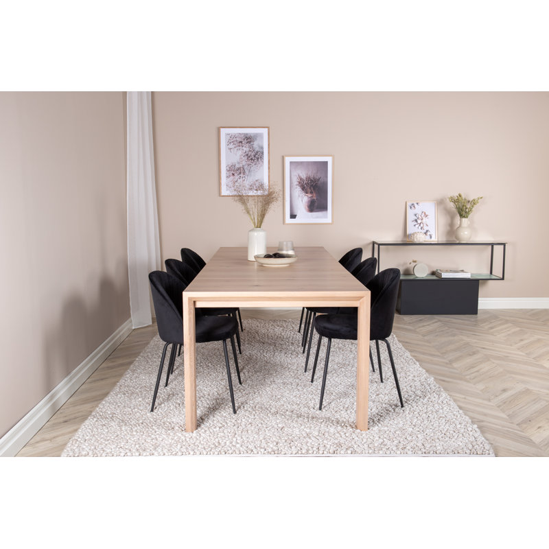 Areather Extendable Dining Set, White Washed, White Washed
