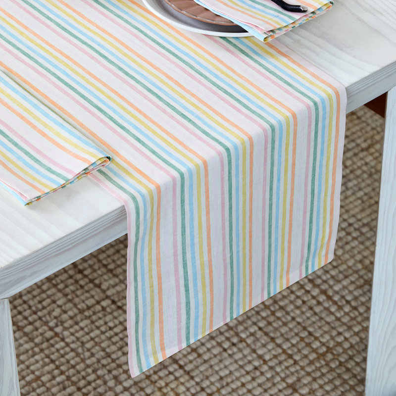 Julia - 100% Pure Linen Table Runner, 132" x 14"