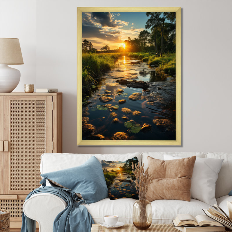 «USA Everglades National Park Florida», reproduction d'art sur toile, Cadre doré à une seule photo