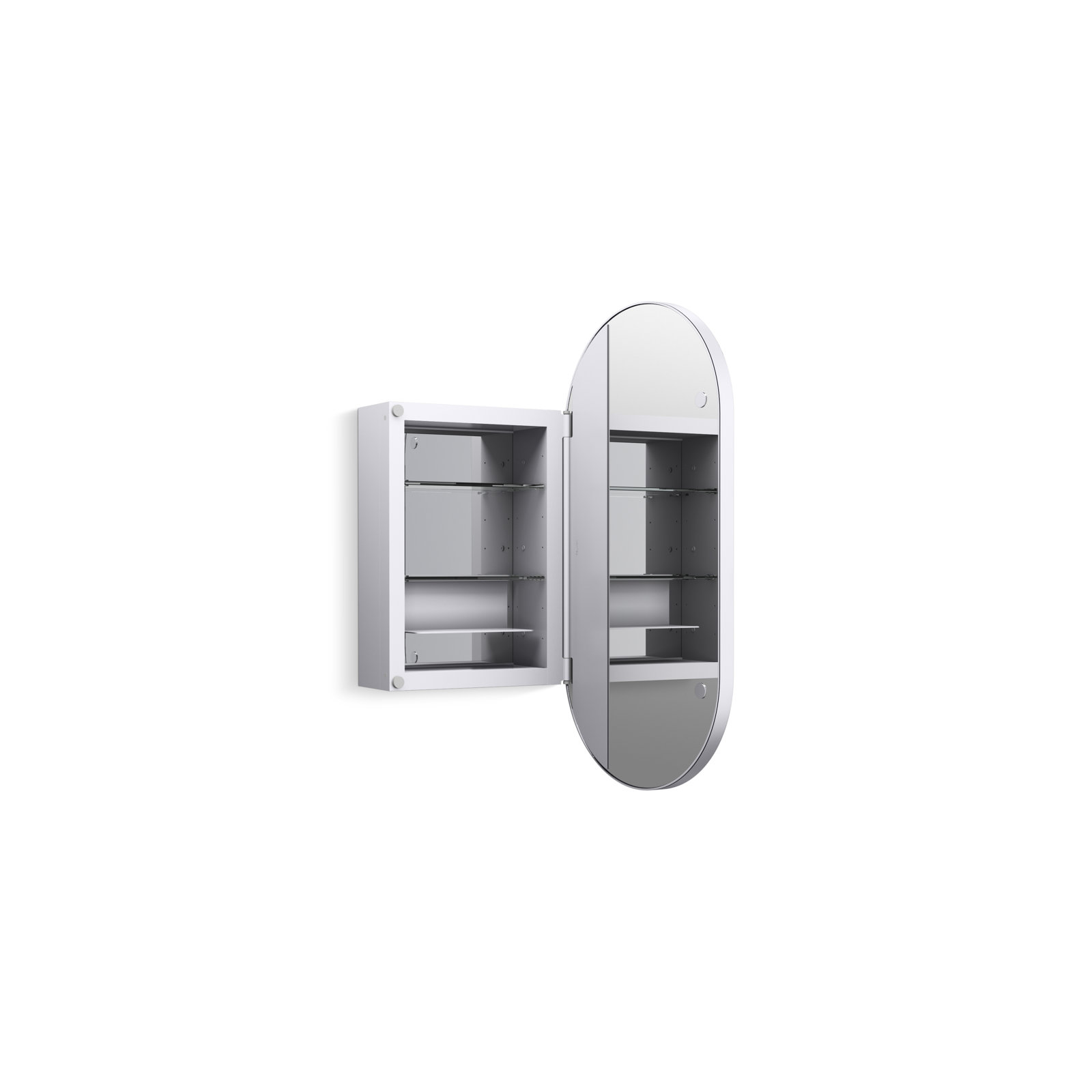 Verdera Capsule Framed Medicine Cabinet, 30" H x 15" W x 5.55" D, Polished Chrome
