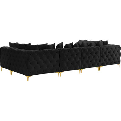 Tremblay Velvet U-Shaped Sectional Symmetrical