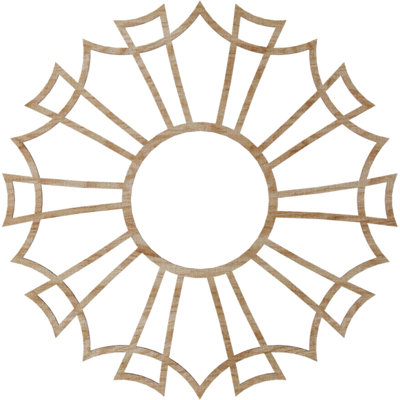 28"OD x 9 7/8"ID x 1/4"T Augustus Wood Fretwork Pierced Ceiling Medallion, Red Oak