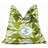 Handmade 16X16 Velvet Throw Pillow – Green, Blue, And White Ikat Pattern With Down Insert For Boho-Chic Deco