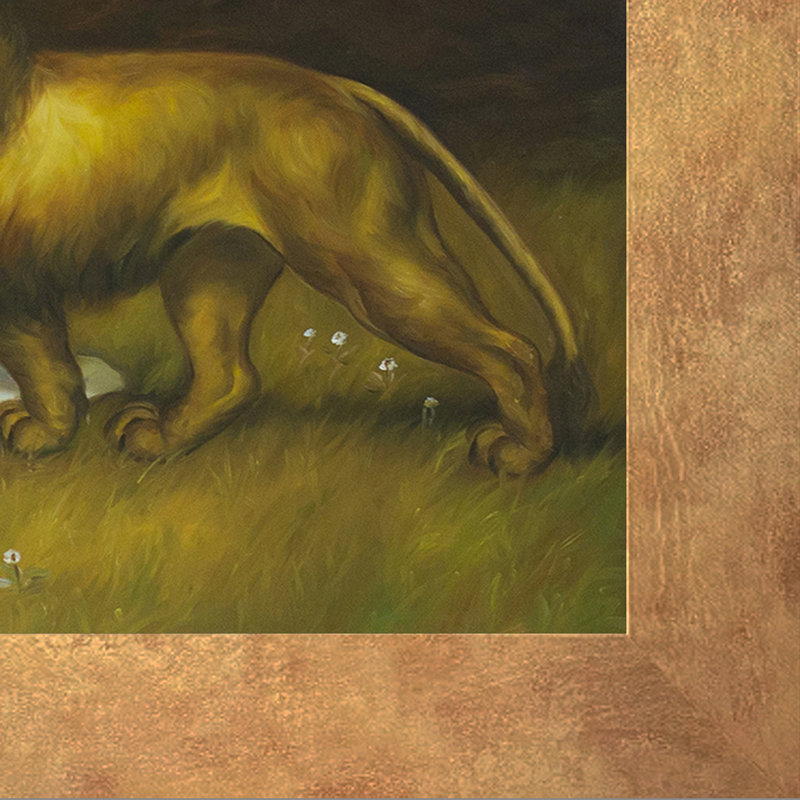 «Una and the Lion» par Briton Rivire, reproduction d'art sur toile encadrée, Cadre or Florentine, 26 po x 30 po