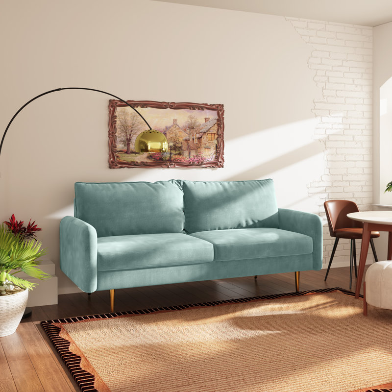 Siniard 70'' Upholstered Sofa, Light Gray 100% Polyester, 33.1" H X 70" W X 31.7" D