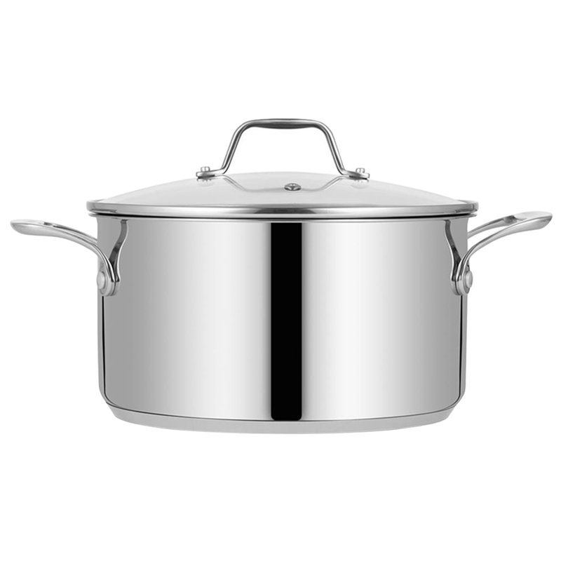 NutriChef 8 Quarts Non-Stick Stainless Steel Stock Pot