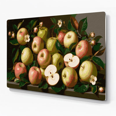Fruit Rose Apple Brown Metal Wall Art