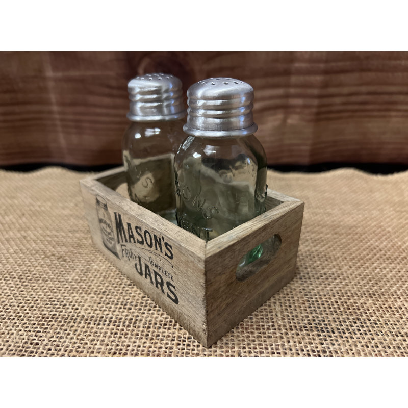 Mason's Jars Wooden Salt & Pepper