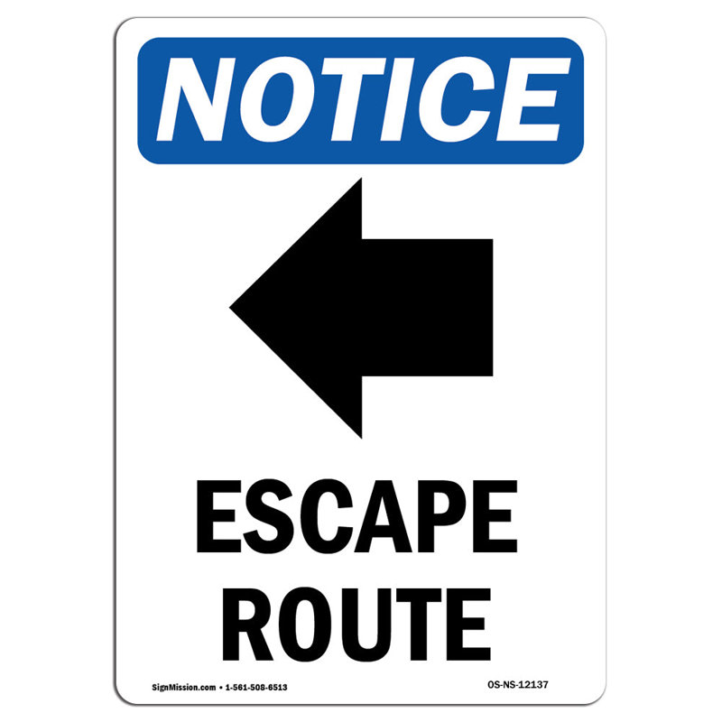 Panneau «Escape Route» avec symbole