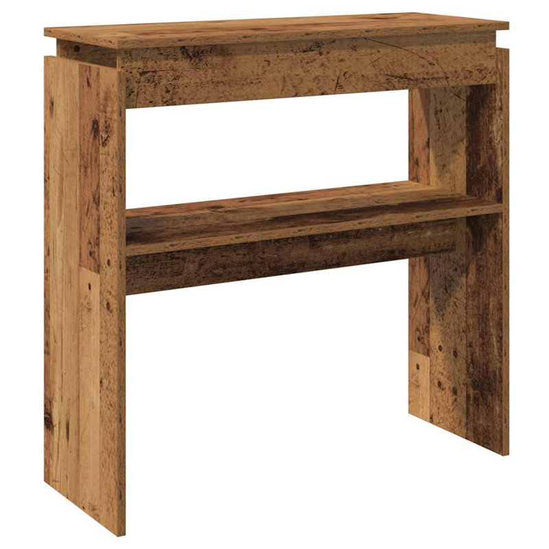 Console Table Engineered Wood Compact Storage, 31.5" H x 31.5" W x 11.8" D, Old wood