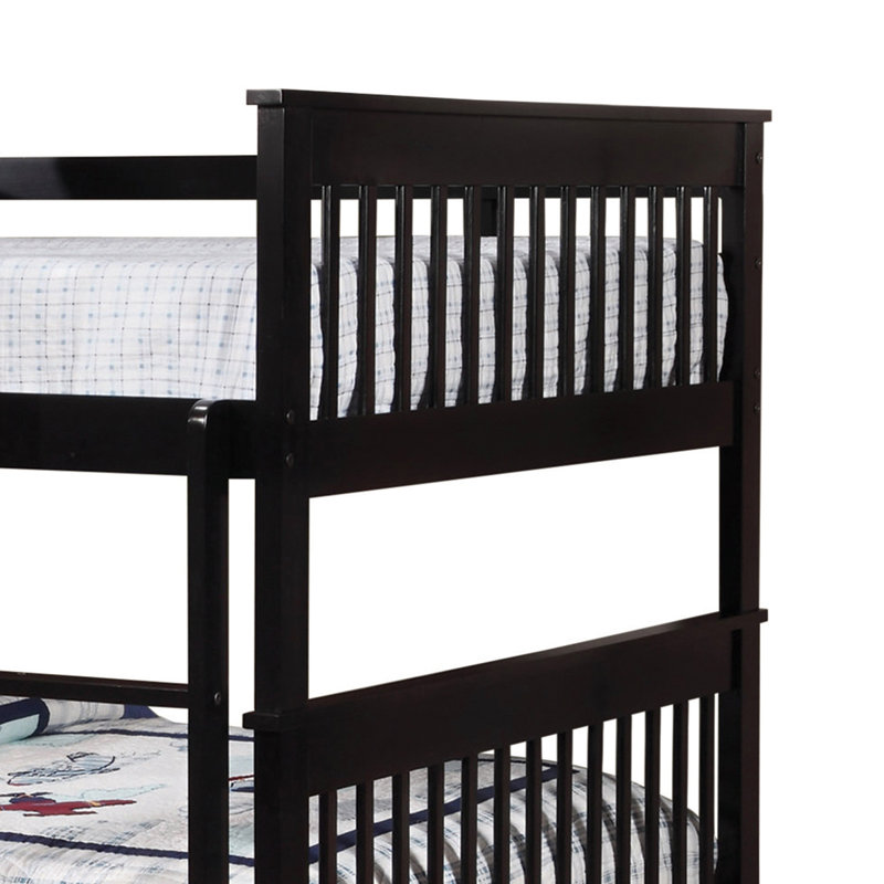 Hanshelmut Kids Bunk Bed, Black, Full Over Full