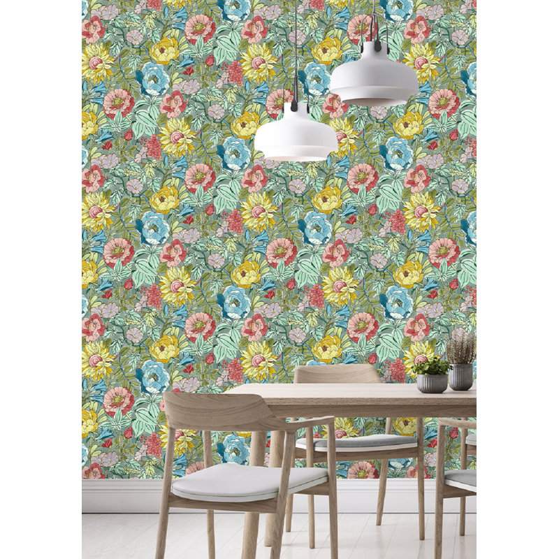 Halie 10m x 68cm Matte Wallpaper Roll, Blue