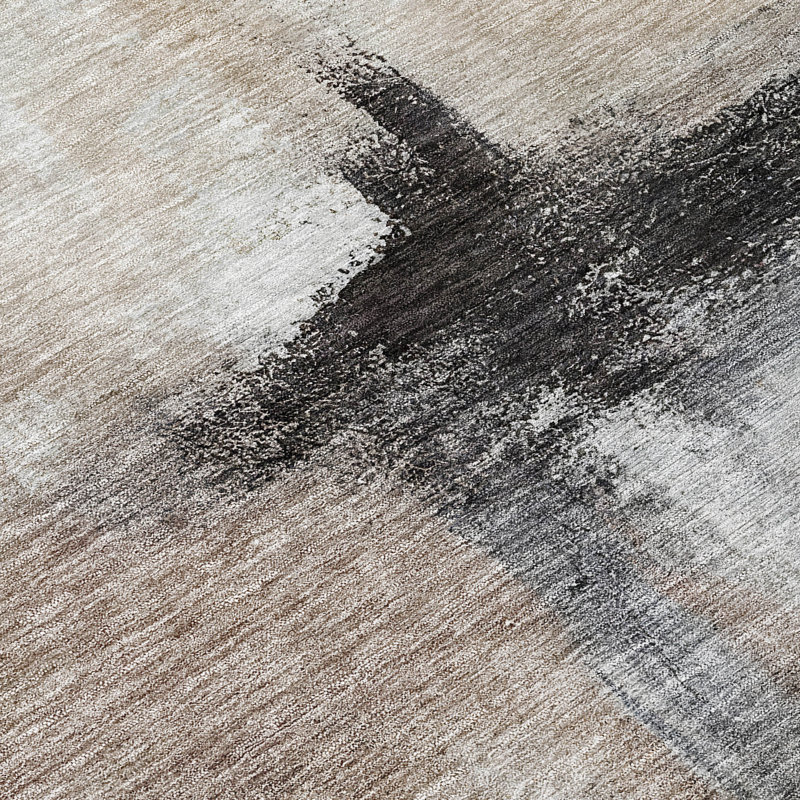 Tint Brown Washable Indoor-Outdoor Rug - , 8' x 8'