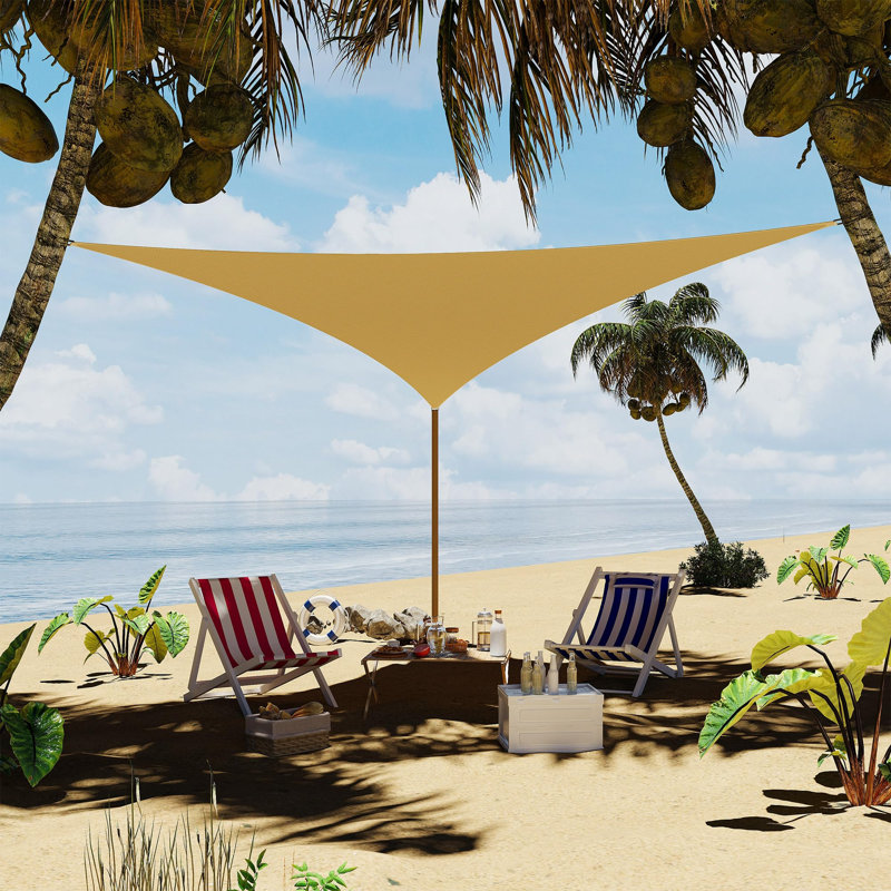Sand 12x12x12 FT Triangle Sun Shade Sail with UV Block Shade Cloth, Outdoor Canopy for Patio, Backyard, Deck or Garden