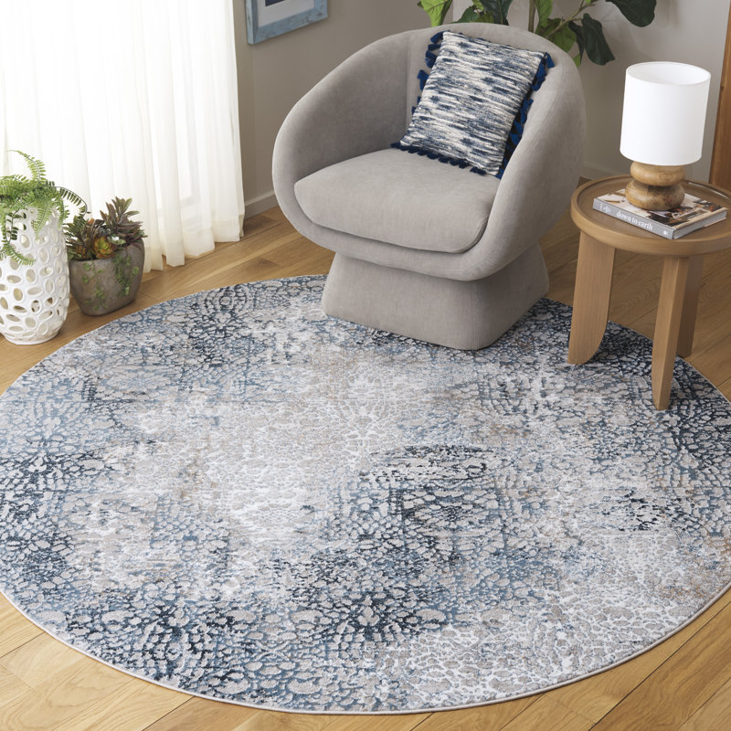 Blonnie Performance Abstract Rug, Round 6'7"