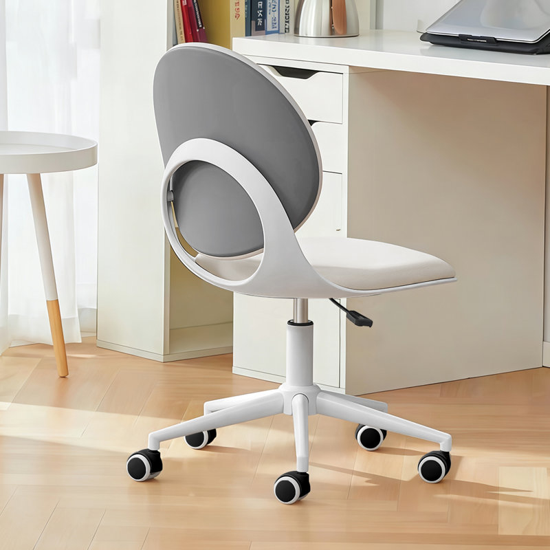Blue Elephant Fabric Task Chair, White