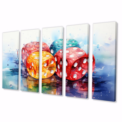 «Casino Royale Dice I», reproduction sur toile - 5 panneaux égaux