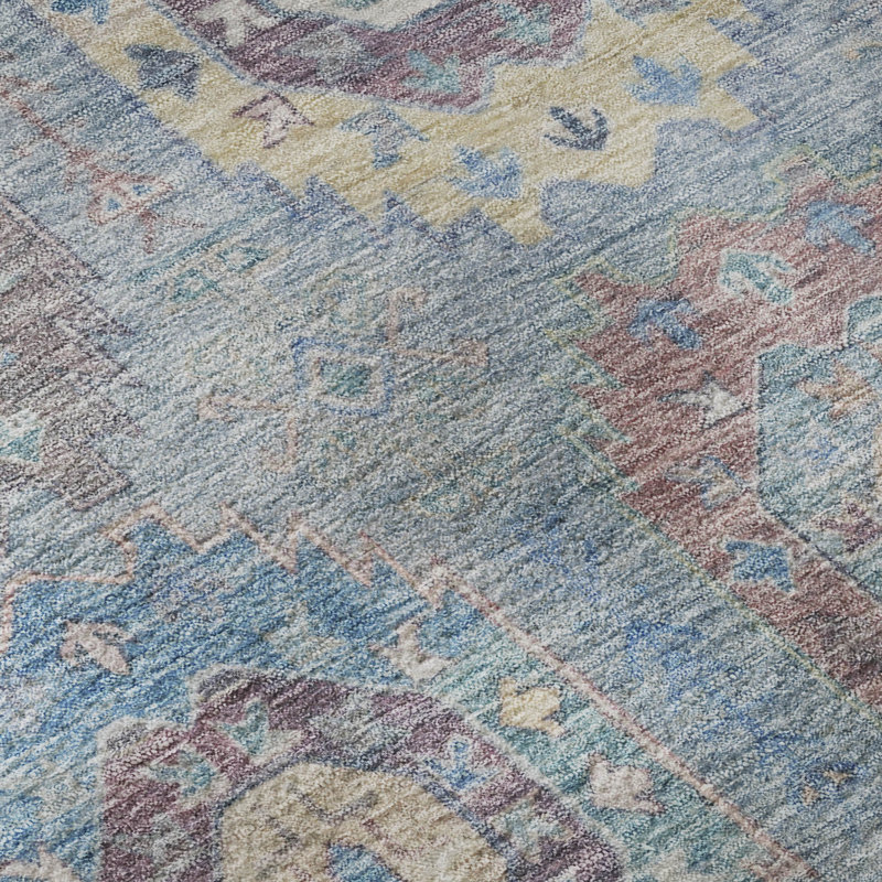 Premium Machine Washable Mayfield AMF2227 Panel Rug, Blue, 2'6" x 3'10"
