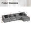 Canapé modulaire à 5 places, large canapé gris doux de 134 po de largeur, sans assemblage requis, pour le salon-1278146432