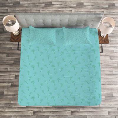 Abrian Teal Microfibre Bedspread Set
