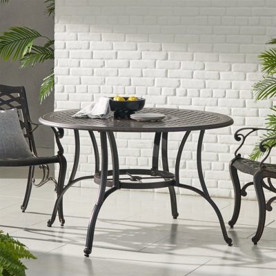 Table de salle à manger d'extérieur en fonte d'aluminium, bronze