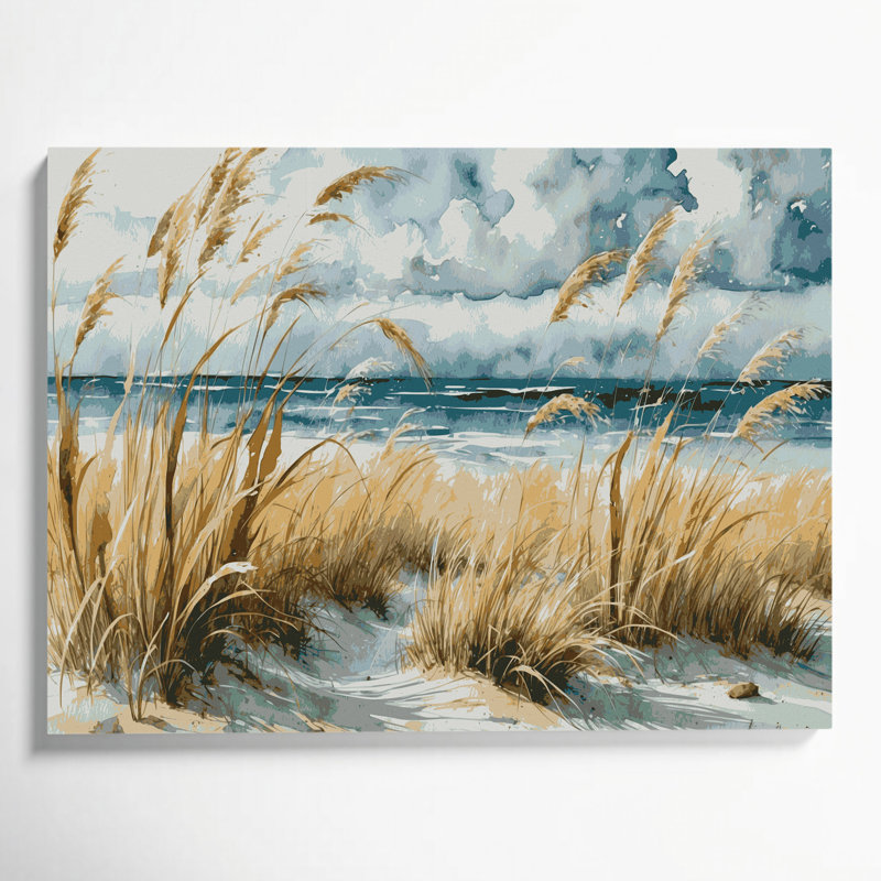 Art nautique gris sur toile, H 11 po x l 14 po