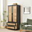 Armoire en rotin massif avec 2 tiroirs-1991564588