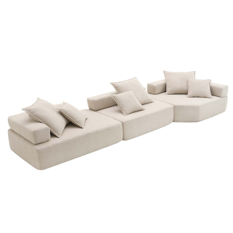 Canapé modulaire surdimensionné surdimensionné, ensemble de canapé de plancher Boucle de luxe, convertible et compressé, idéal pour une vie spacieuse et une détente confortable