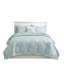 Ensemble de courtepointe brodée réversible en coton 4 pièces avec coussin décoratif double / grand turquoise-119922335
