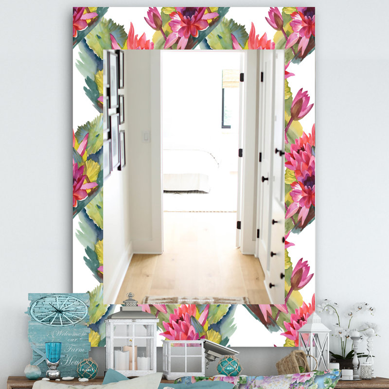 Miroir mural traditionnel fleur 36, H 39,4 po x l 29,5 po