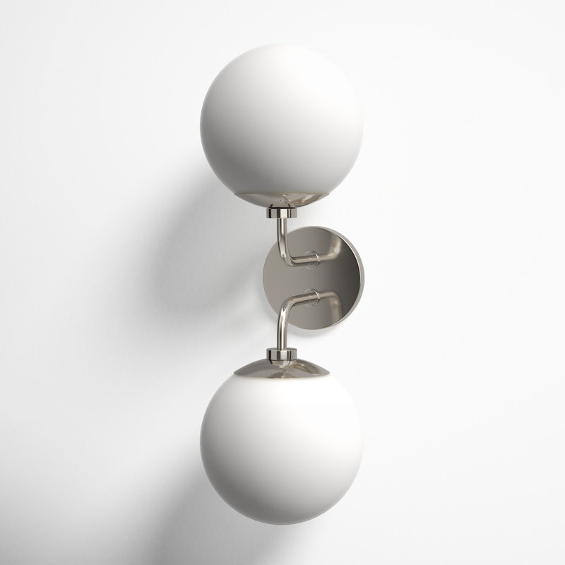 Luna Steel Armed Sconce, Polished Nickel