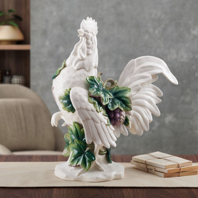 Fitz and Floyd Sicily Green Rooster Figurine