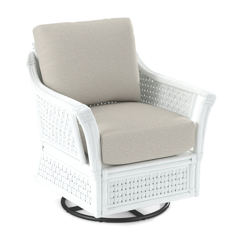 Boca Upholstered Swivel Armchair, Frost White, White Performance Fabric; 0851-94