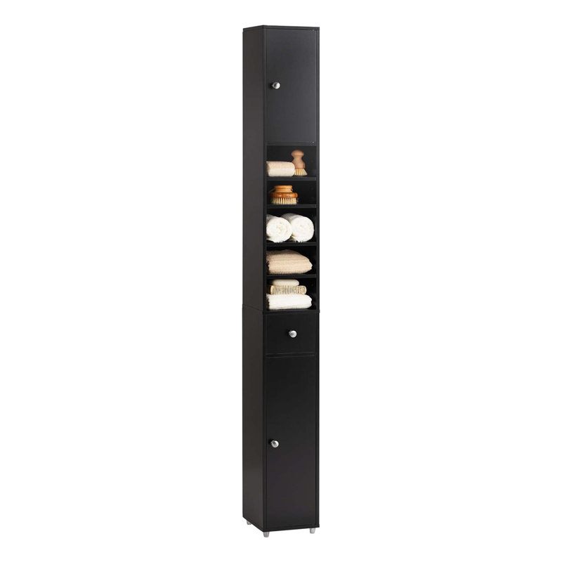 Aadhith Freestanding Linen Cabinet, Black