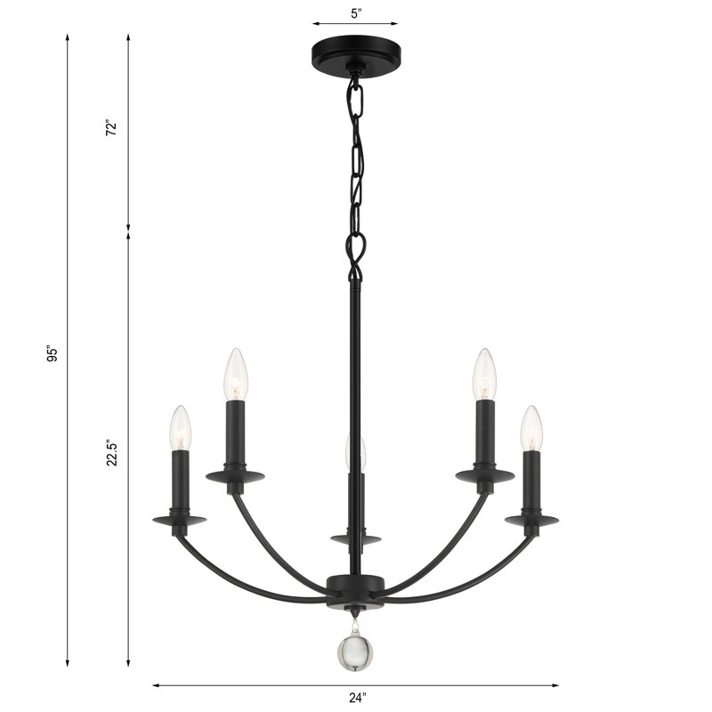 Lustre noir 5 lumières Latifha