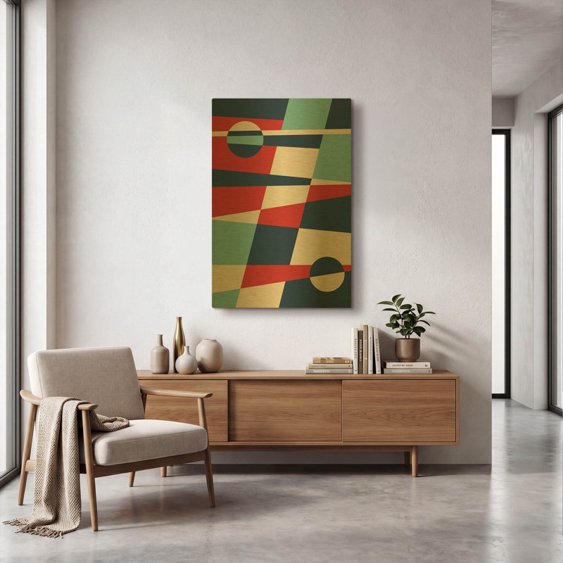 « Mid Century Modern 2 » de Gary Williams, tableau mural en métal doré, 61 x 91 cm, 24 po x 36 po