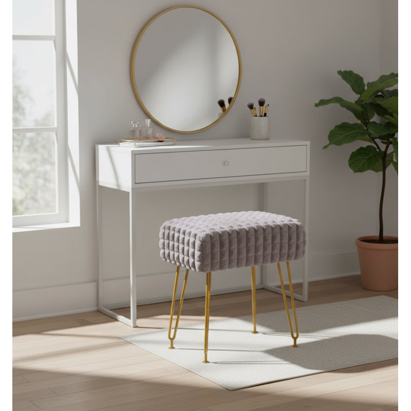 Metal Accent Stool, Grey