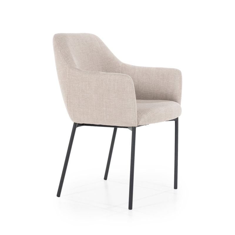 Upholstered Arm Chair, Light Brown