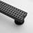 Linear Grid Shower Drain With Leveling Feet In Matte Black