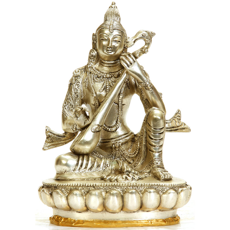 Statue déesse Saraswati, Argent poli