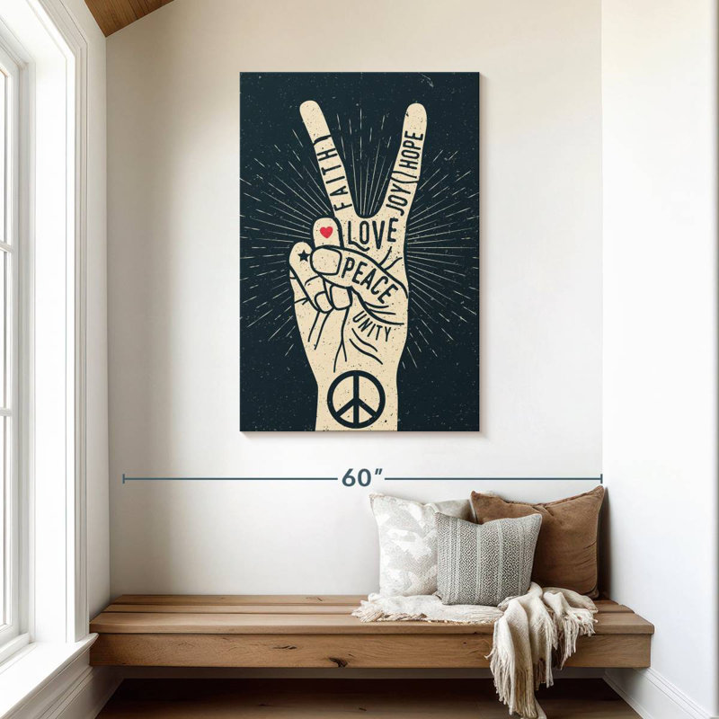 Khadjiah Peace Sign Typography, 45" H x 30" W