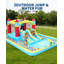 Château gonflable d'intérieur et d'extérieur avec glissade et gonflable gonflable 7-en-1 pour enfants 350 W