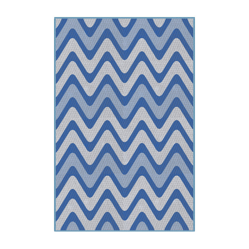 Tapis de zone bleue à motifs, Rectangle 4 pi x 6 pi
